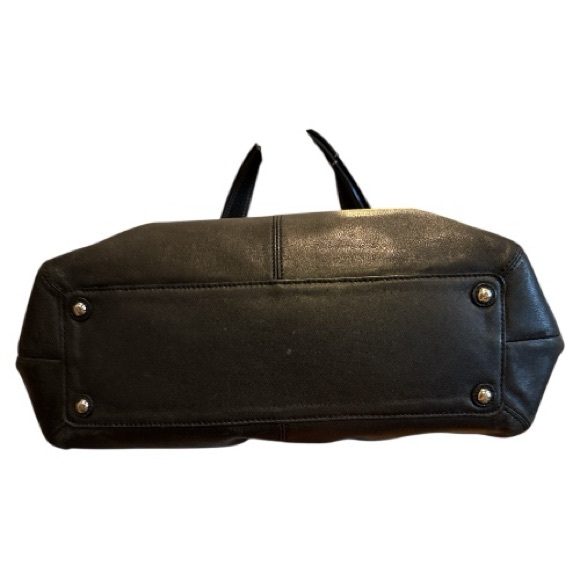 VINTAGE COACH SOHO F137732 BLACK LEATHER PLEATED TOTE SHOULDER BAG PURSE - Picture 4 of 10